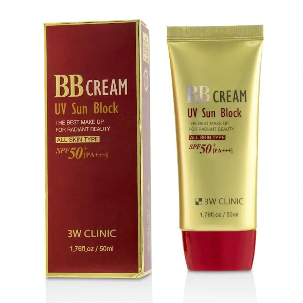 3w-CLINIC-BB-Cream-Uv-Sun-Block-All-Skin-Types-SPF-50-PA 3W Clinic BB Cream UV Sun Block SPF50+ PA+++ - Image 1